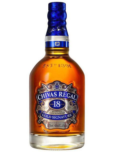 CHIVAS REGAL 18 YEARS Blended scotch whisky gold signature. Bottiglia da cl 70